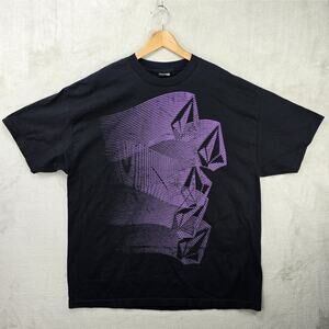 Vintage Volcom Shirt Mens XXL Black Y2K Skater Surf Grunge Multi Logo
